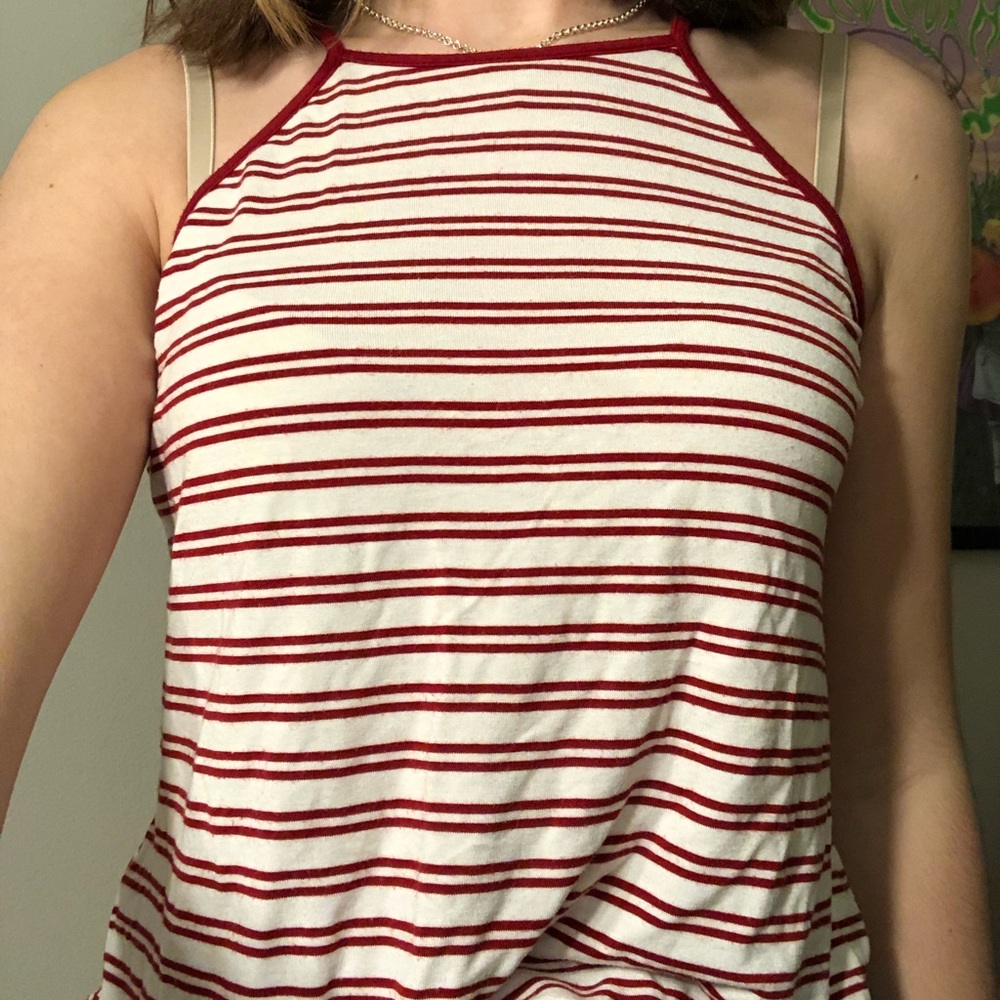 Small Red white striped halter top Forever 21